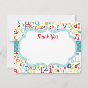Colorful Alphabet Thank You Note Card