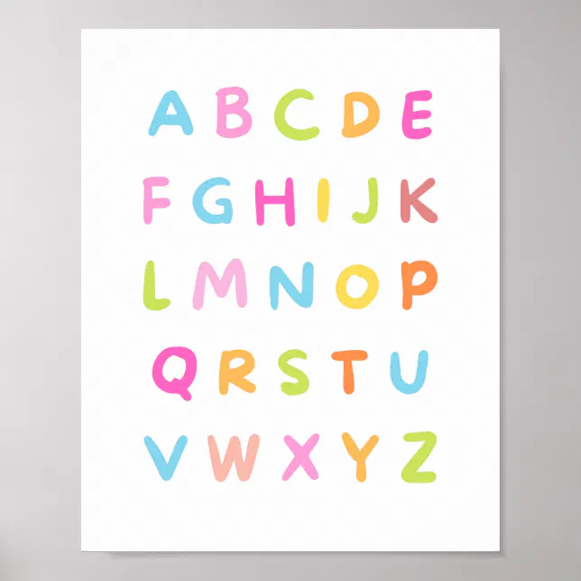 Colorful Alphabet Typography Poster | Zazzle