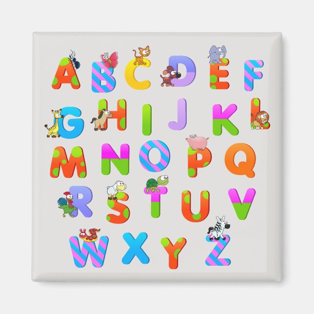 Colorful Alphabetical Letters Magnet (Front)