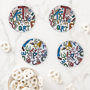 Colorful Alphabets  Coaster Set