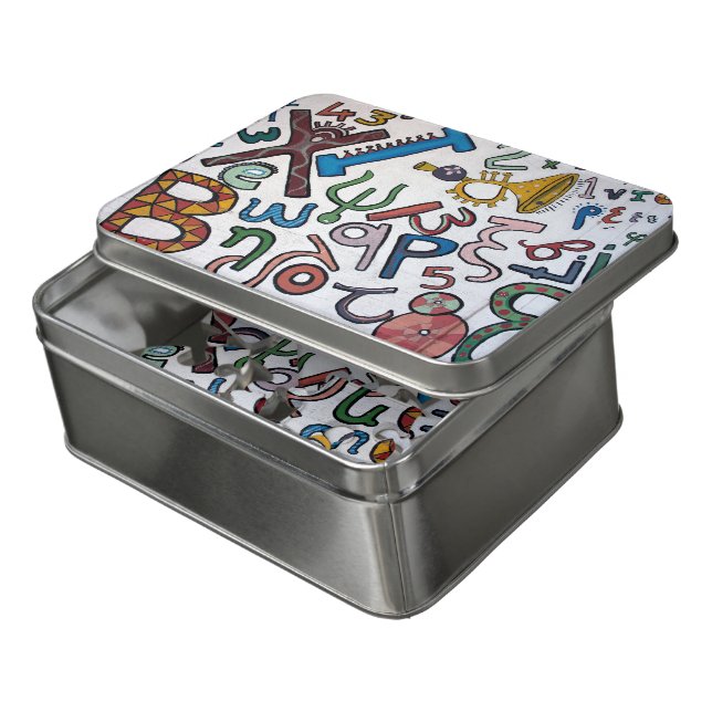 Colorful Alphabets Jigsaw Puzzle (Lid Open)