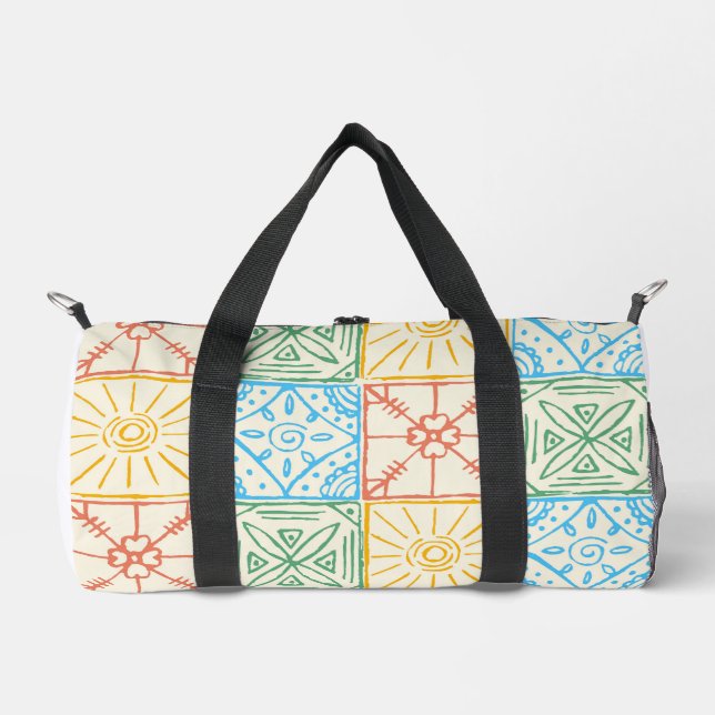 Colorful Amalfi style tile seamless pattern Duffle Bag (Front)