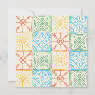 Colorful Amalfi style tile seamless pattern Invitation