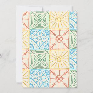 Colorful Amalfi style tile seamless pattern Invitation
