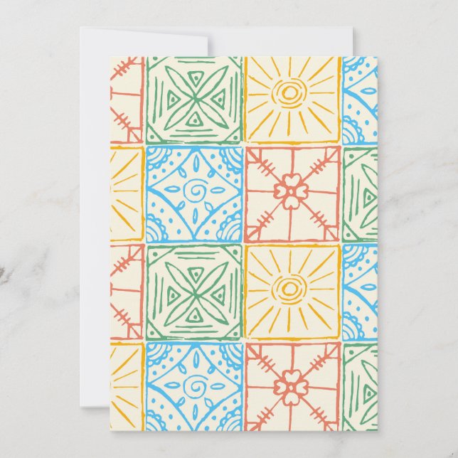 Colorful Amalfi style tile seamless pattern Invitation (Front)