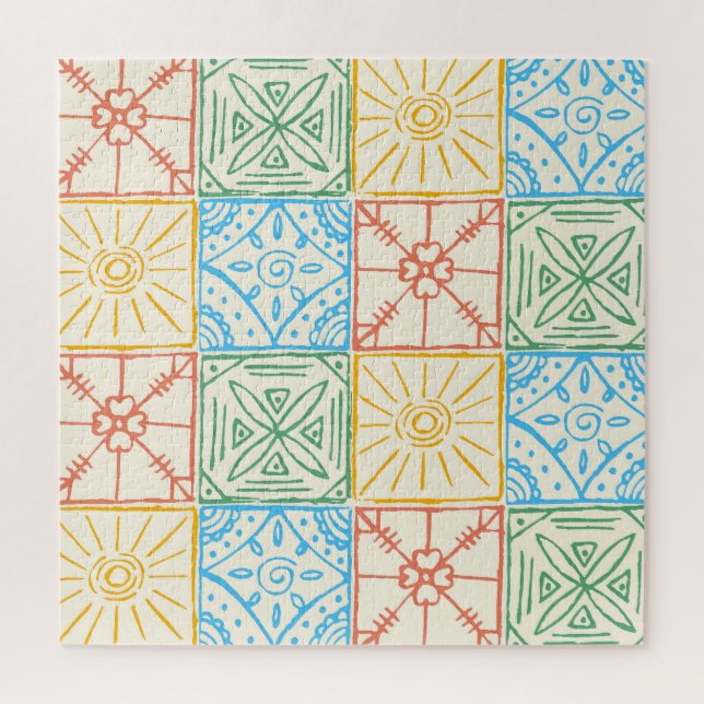 Colorful Amalfi style tile seamless pattern Jigsaw Puzzle (Vertical)