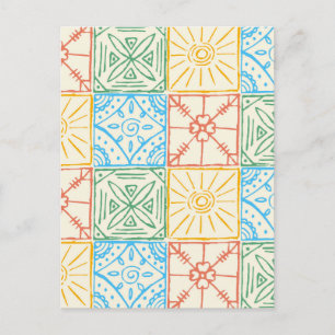 Colorful Amalfi style tile seamless pattern Postcard