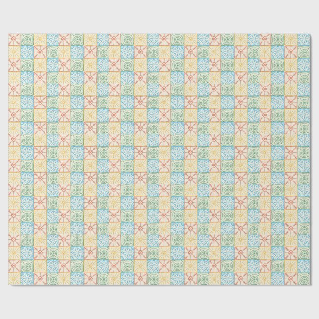 Colorful Amalfi style tile seamless pattern Wrapping Paper (Flat)
