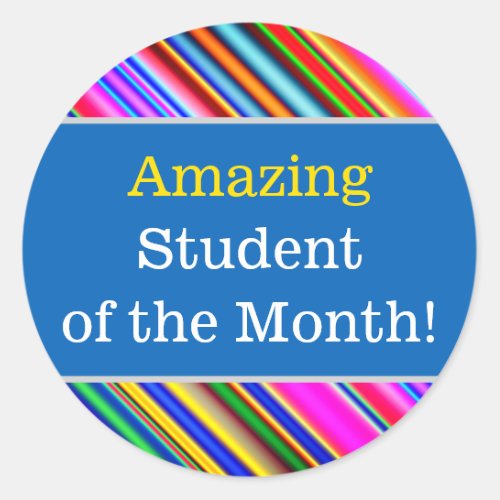 Colorful Amazing Student of the Month Sticker