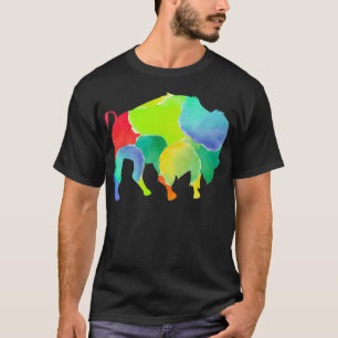 Colorful American Bison Wildlife Animal Buffalo T-Shirt