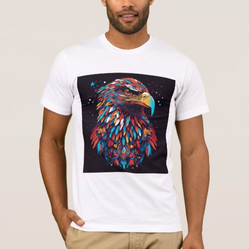 Colorful American Eagle with patriotic symbols T_Shirt