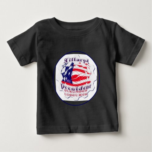 Colorful American Flag Colors Hillary for USA Pres Baby T_Shirt