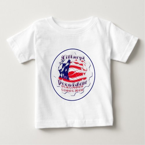 Colorful American Flag Colors Hillary for USA Pres Baby T_Shirt