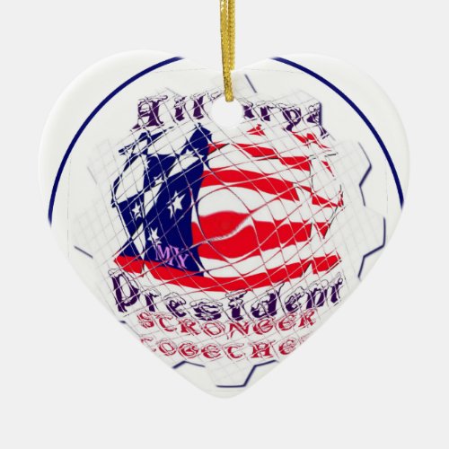 Colorful American Flag Colors Hillary for USA Pres Ceramic Ornament
