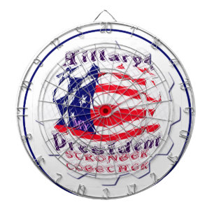 Colorful American Flag Colors Hillary for USA Pres Dartboard