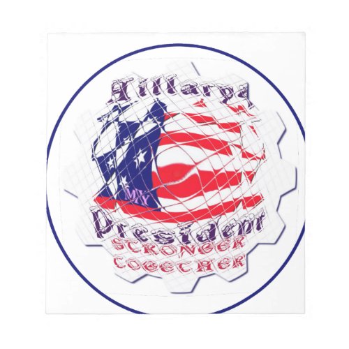 Colorful American Flag Colors Hillary for USA Pres Notepad