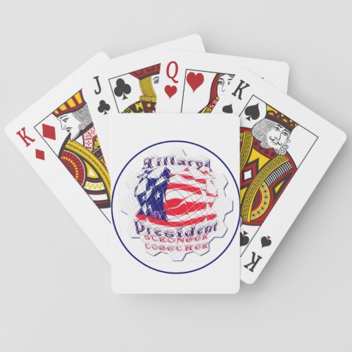 Colorful American Flag Colors Hillary for USA Pres Playing Cards