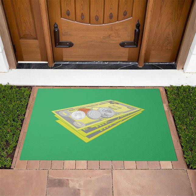 Colorful American Money Cash and Coins  Doormat (Creator Uploaded)