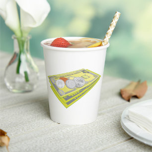 Colorful American Money Cash and Coins Paper Cups