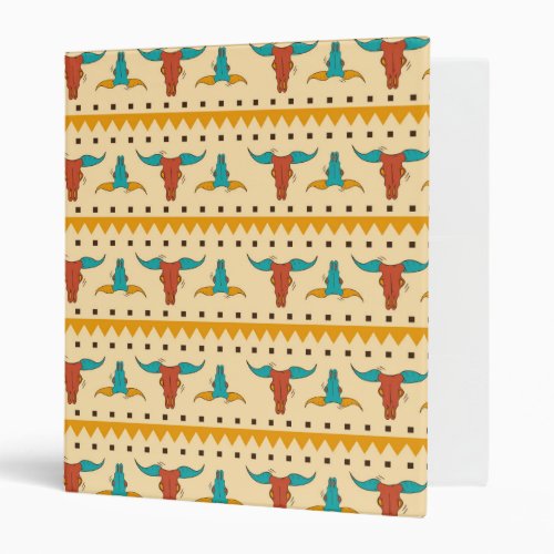 Colorful American Southwest themed pattern 3 Ring Binder