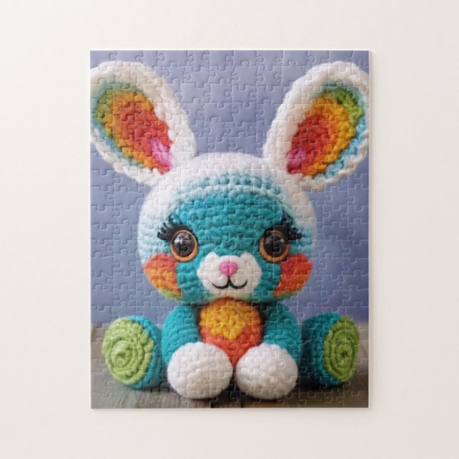 Colorful Amigurumi Bunny | Adorable Rabbit Crochet Jigsaw Puzzle (Vertical)