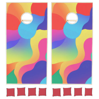 Colorful Amorphous Shapes Cornhole Set