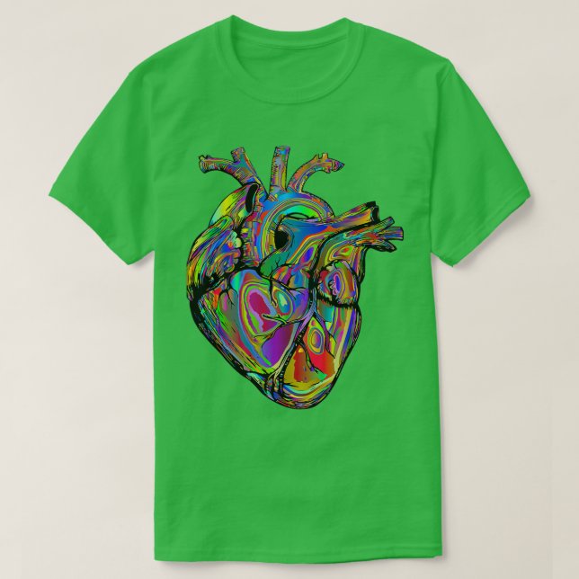 Colorful Anatomical Heart T-Shirt (Design Front)