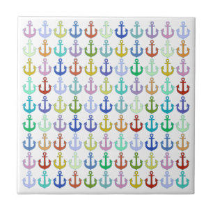 colorful anchor pattern navy design tile