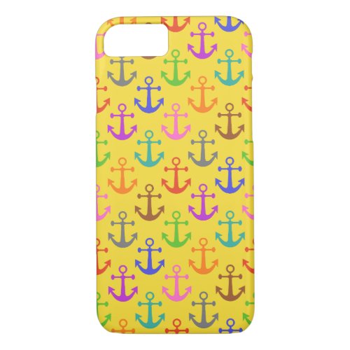 Colorful Anchor Pattern Retro Nautical iPhone 87 Case