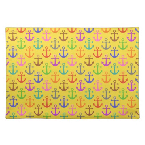 Colorful Anchor Pattern Retro Nautical Cloth Placemat