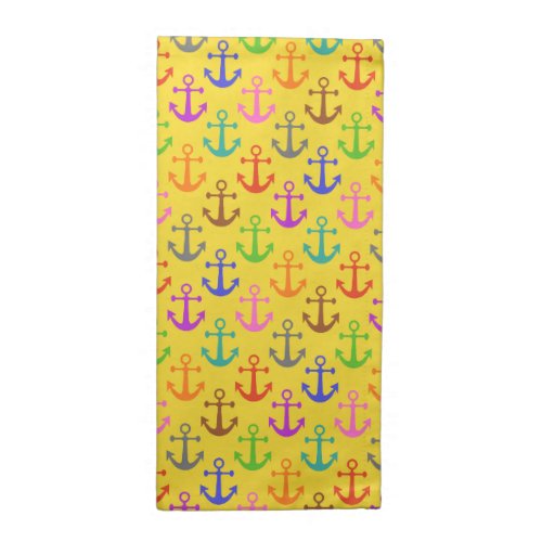 Colorful Anchor Pattern Retro Nautical Napkin