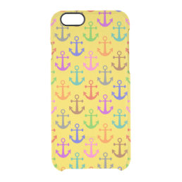 Colorful Anchor Pattern Retro Nautical Clear iPhone 6/6S Case