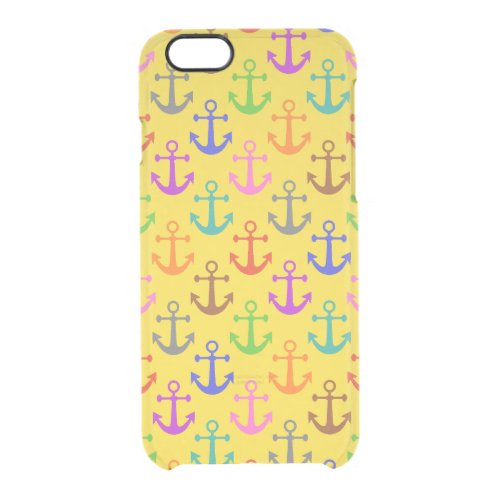 Colorful Anchor Pattern Retro Nautical Clear iPhone 66S Case