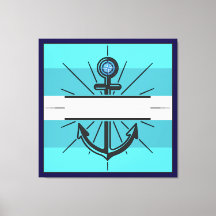 Colorful Anchor with customize button  Canvas Prin