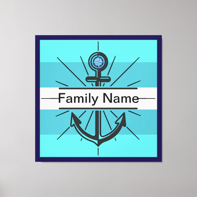 Colorful Anchor with customize button  Canvas Print (Front)