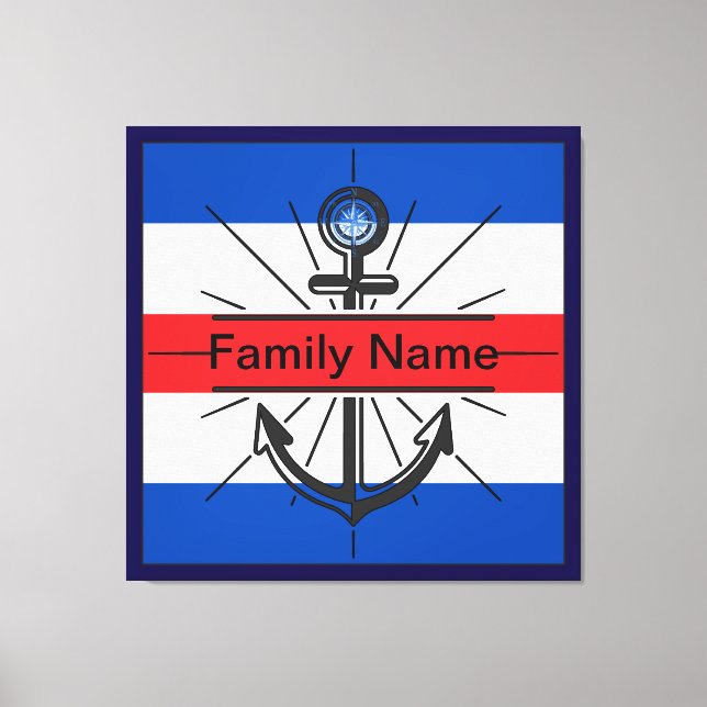 Colorful Anchor with customize button  Canvas Print (Front)