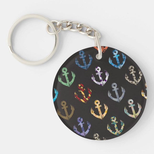 Colorful Anchors Keychain (Front)