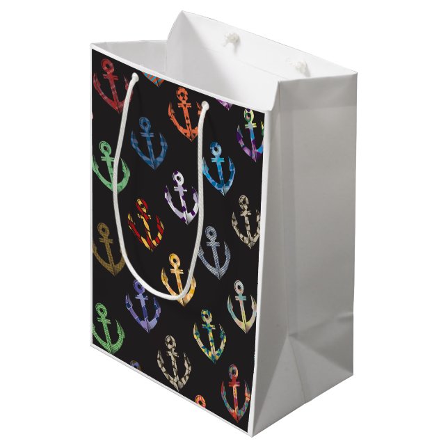 Colorful Anchors Medium Gift Bag (Front Angled)