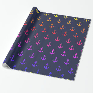 Colorful Anchors Wrapping Paper