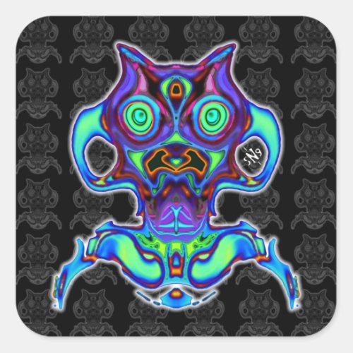 Colorful ancient space idol v21 square sticker
