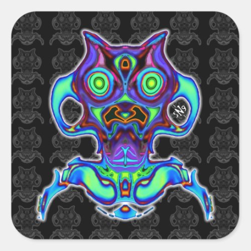 Colorful ancient space idol v31 square sticker