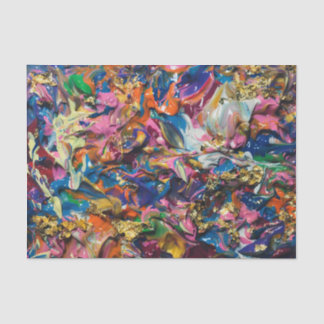 Colorful and Abstract Acrylic Flowers Canvas Tissue Paper