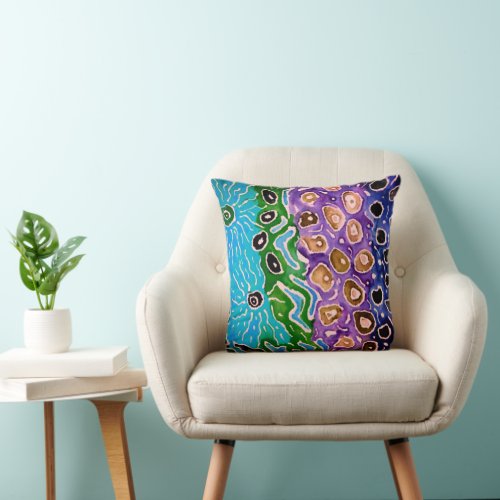 Colorful and Abstract Fish Scales Patterns Pillow
