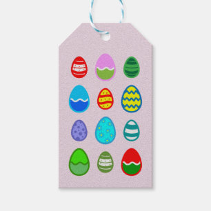 Colorful and beautiful Easter egg pattern Gift Tags