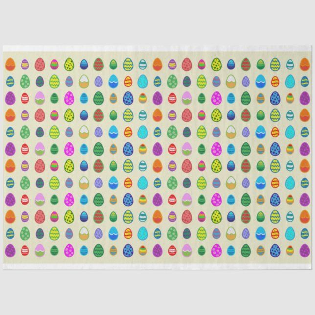 Colorful and beautiful Easter egg pattern Tissue Paper (Front)