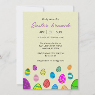 Colorful and beautiful Easter eggs Invitation