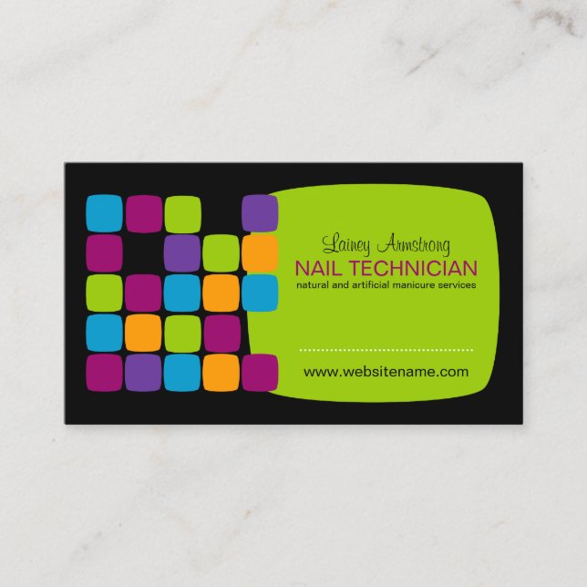 Colorful and Bold Squares Business Card (Front)