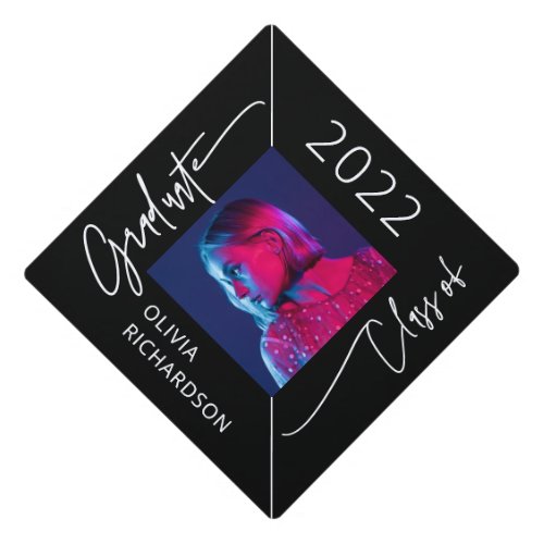 Colorful and Bold with Photo  Class of 2022 Graduation Cap Topper