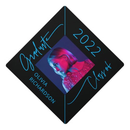 Colorful and Bold with Photo  Class of 2022 Graduation Cap Topper
