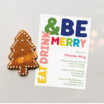 Colorful and Bright Eat Drink And Be Merry Party Invitation<br><div class="desc">Capture the joy and magic of the holiday season with this unique and festive, colorful and bright eat drink and be merry party invitation. Its simple yet fun design features a rainbow color palette of red, green, yellow, blue, orange, and pink, creating a vibrant and cheerful atmosphere. The creative and...</div>